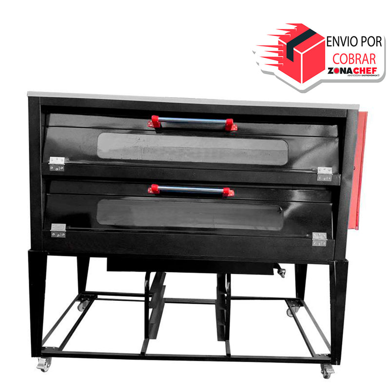 Horno para pan-pizza de 8 charolas lamina esmaltada c/cristal