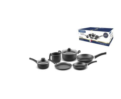 Batería de cocina Lazio 8 Piezas 2.0mm negra Tramontina