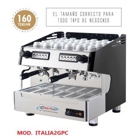 Cafetera electronica programable de 2 grupos compacta San-son