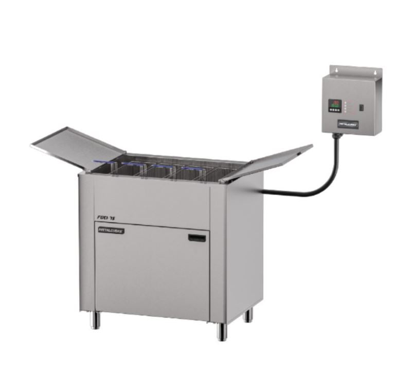 Freidora De Piso Zona Fría Aceite Eléctrica 4 Canastillas Acero Inoxidable 75 Litros 220 V