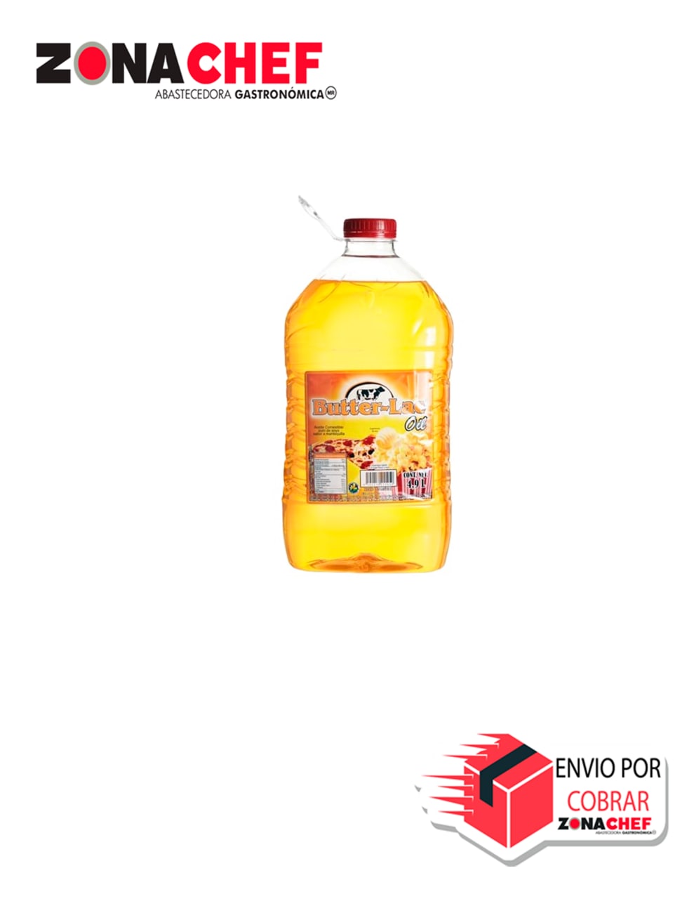 Aceite Butter Lac Oil de 4.9 lts Pyo Sabor y Aroma a Mantequilla Caja 4 Bidones