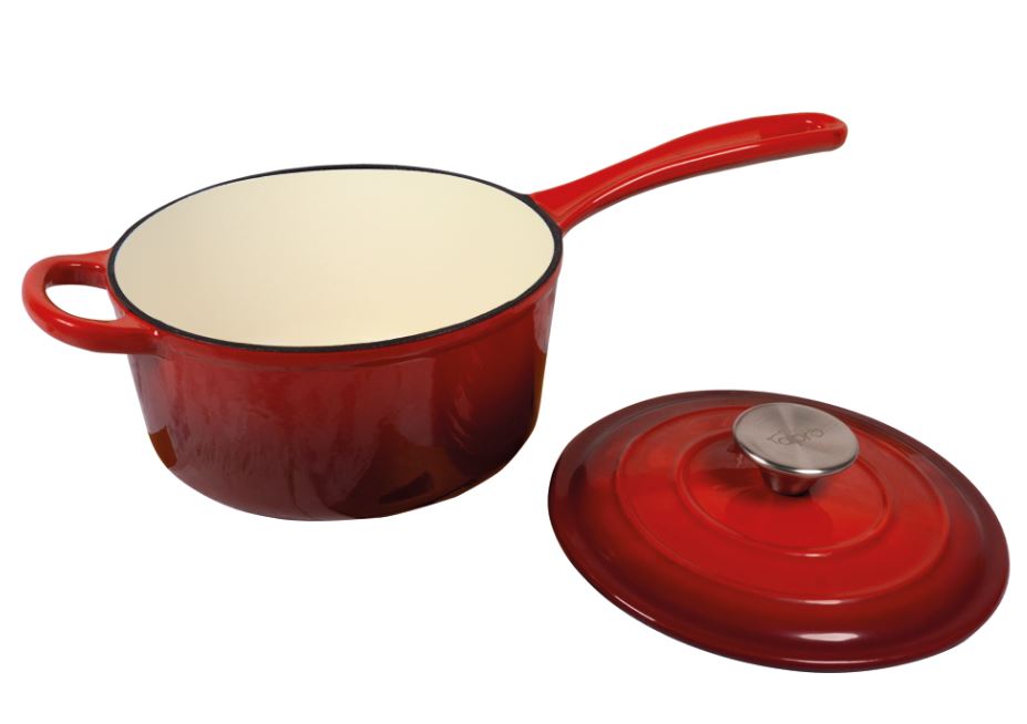 Cazo coludo de Hierrro Esmaltado Rojo Apr