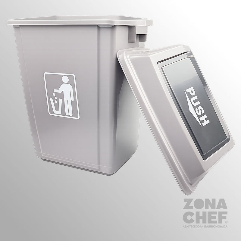 Bote de basura 58 Lt Polipropileno Gris TRV