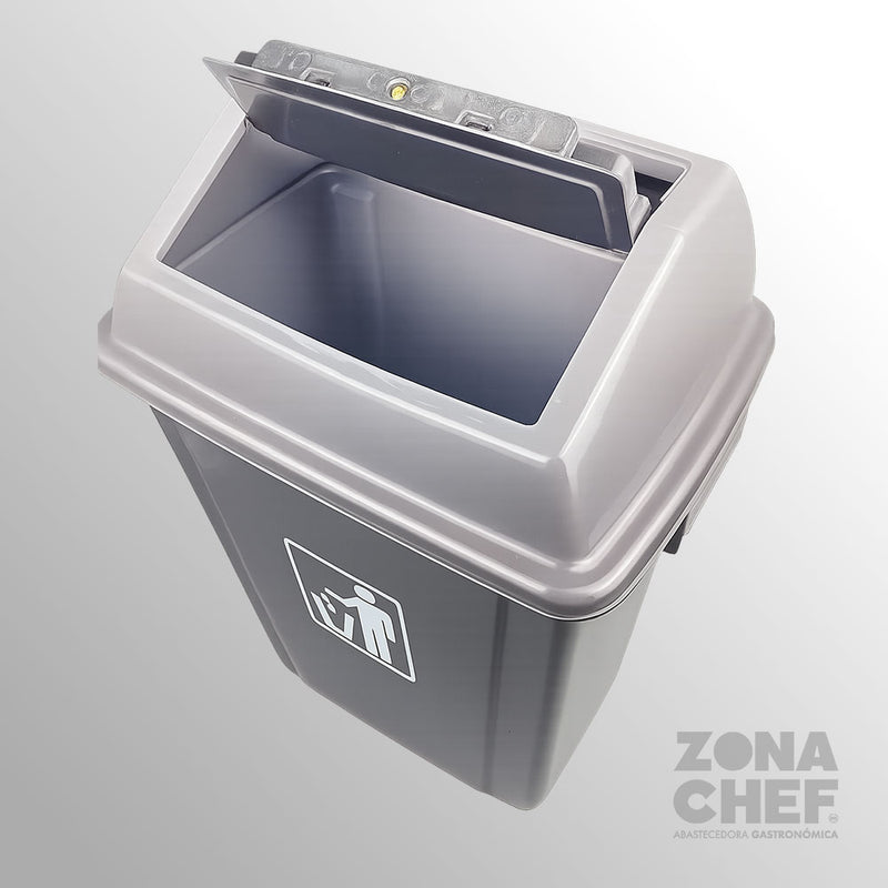 Bote de basura 58 Lt Polipropileno Gris TRV