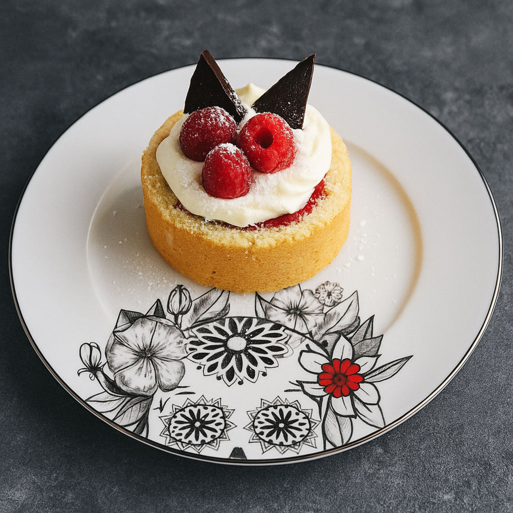 Linea Peltre Blanco c/Diseño Calaveras Plato Plano de 32 cm c/Ala Cns