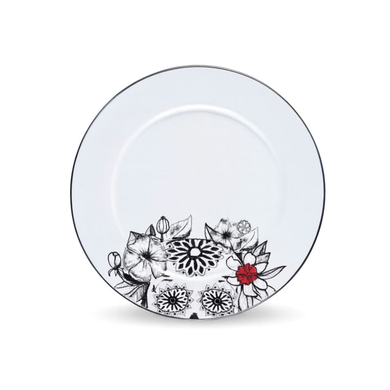 Linea Peltre Blanco c/Diseño Calaveras Plato Plano de 32 cm c/Ala Cns