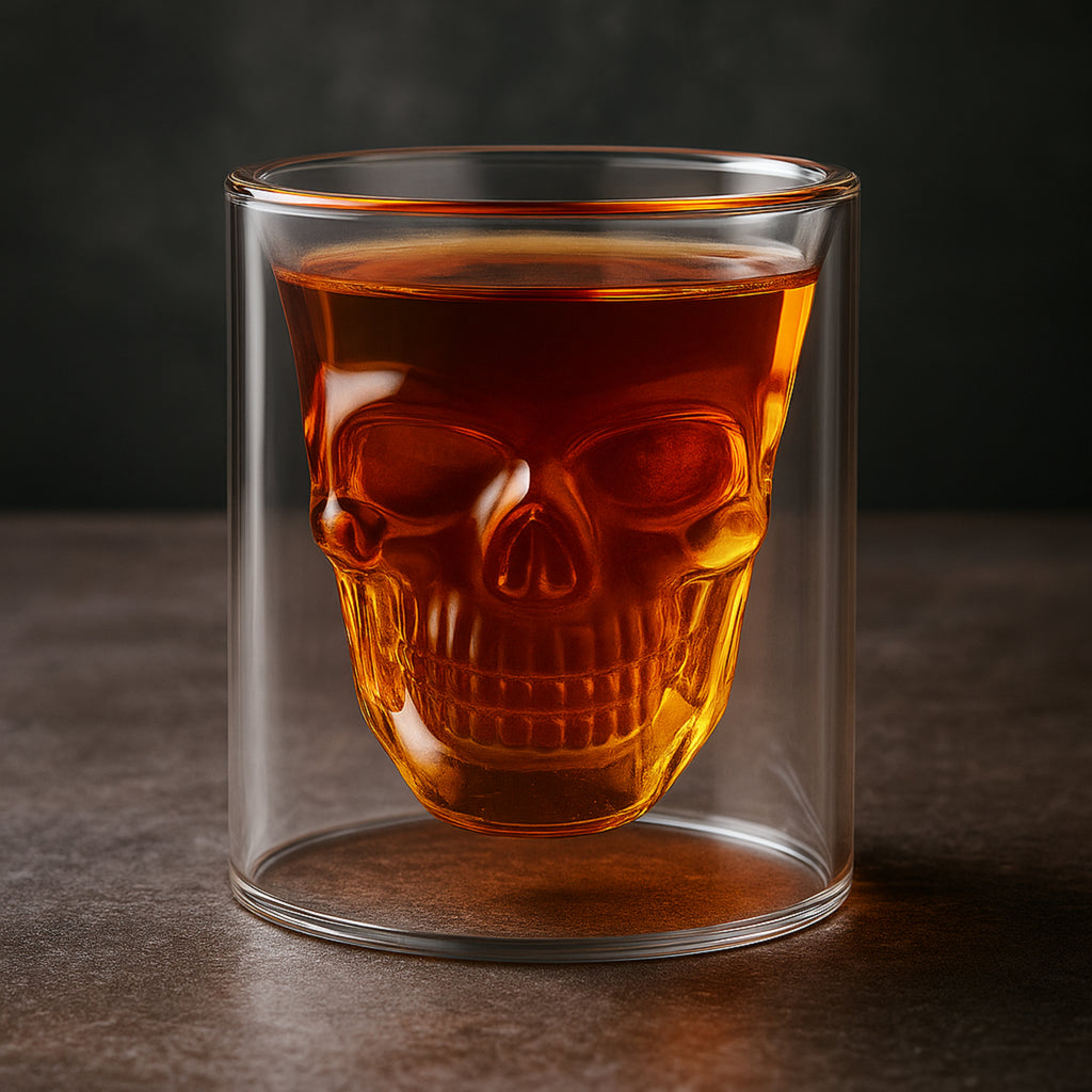 Vaso de vidrio doble pared calavera 250 ml TAV