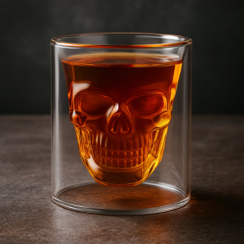 Vaso de vidrio doble pared calavera 250 ml TAV