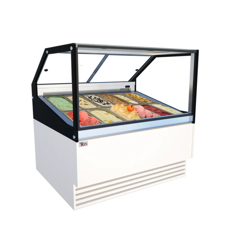 Vitrina Expositora de Gelato con iluminación LED 12 Insertos