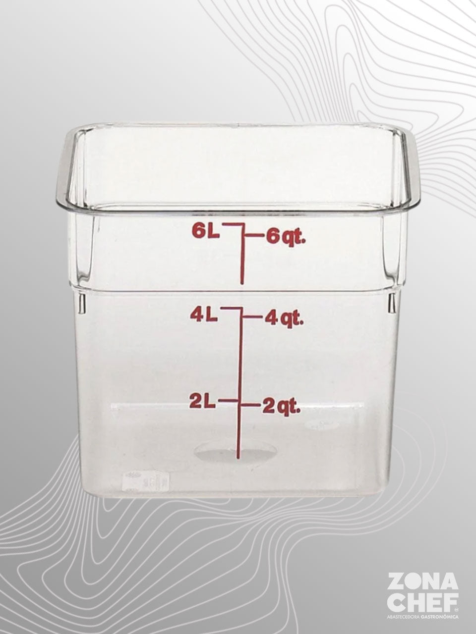 Contenedor Cuadrado en Policarbonato 6 QT