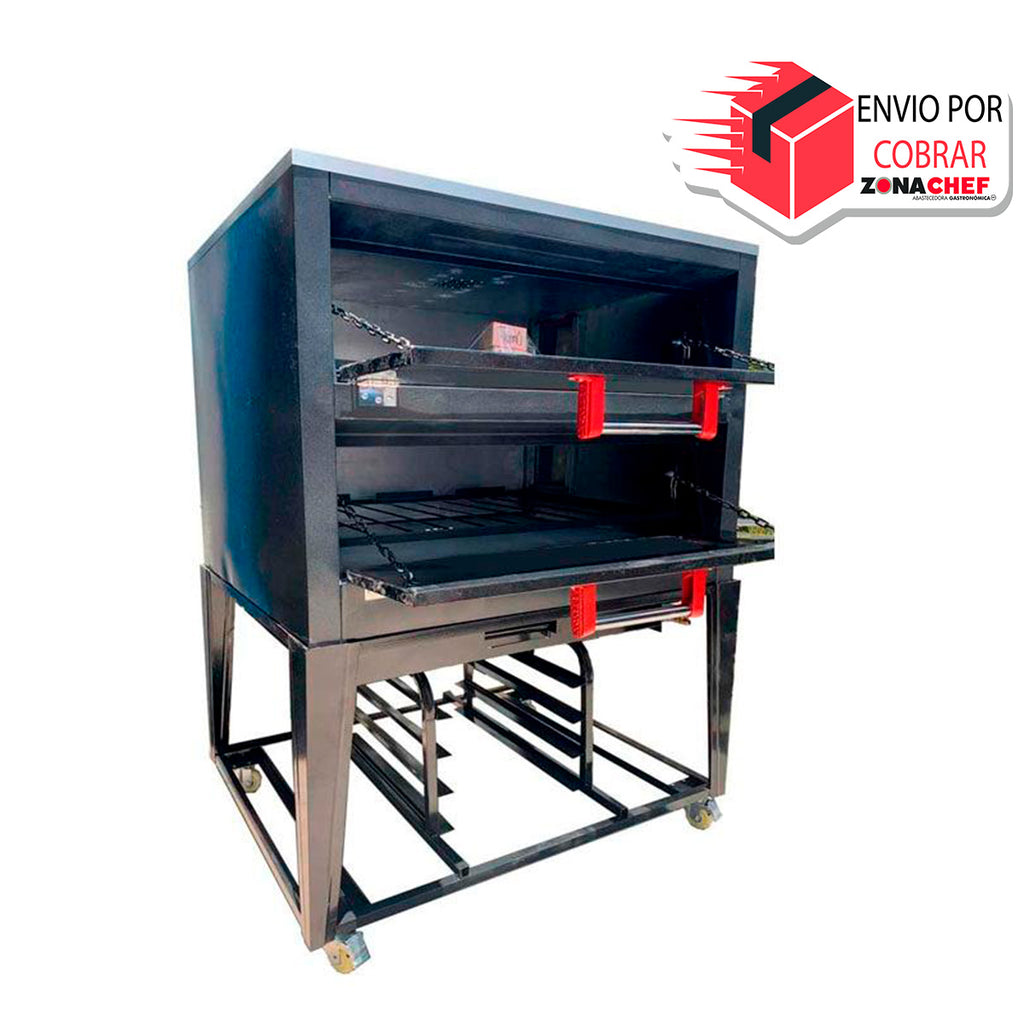 Horno para pan-pizza con vaporizador de 6 charolas lamina esmaltada sin cristal