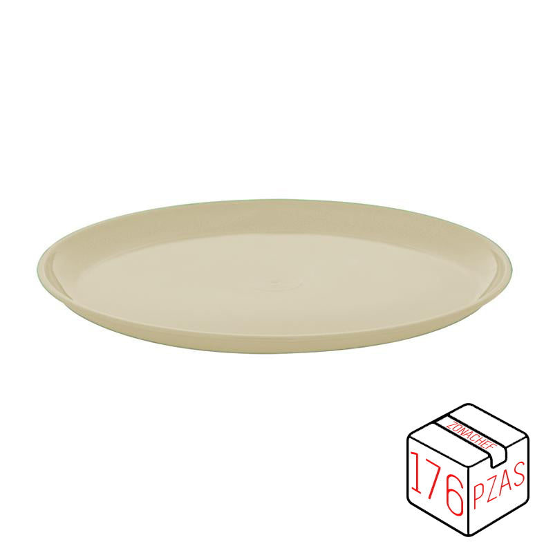 Linea Comala Plato Taquero de Polipropileno de 21.7cm Arena Caja c/176 pzas Tcp