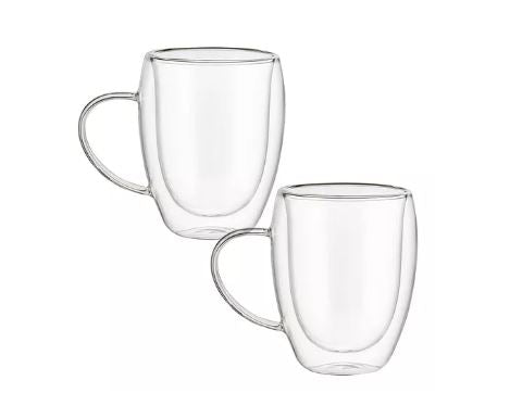 Set 2 Tazas de Borosilicato Doble Pared 350