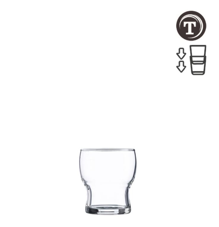 Vaso Mini Postres Stack templado  de 180 ml caja c/12 pzas Vcl