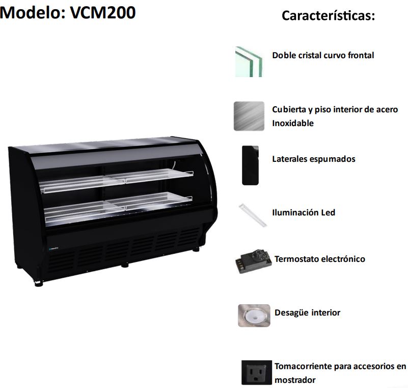 Vitrina Autocontenida de Mostrador pies VCM200 Metalfrio