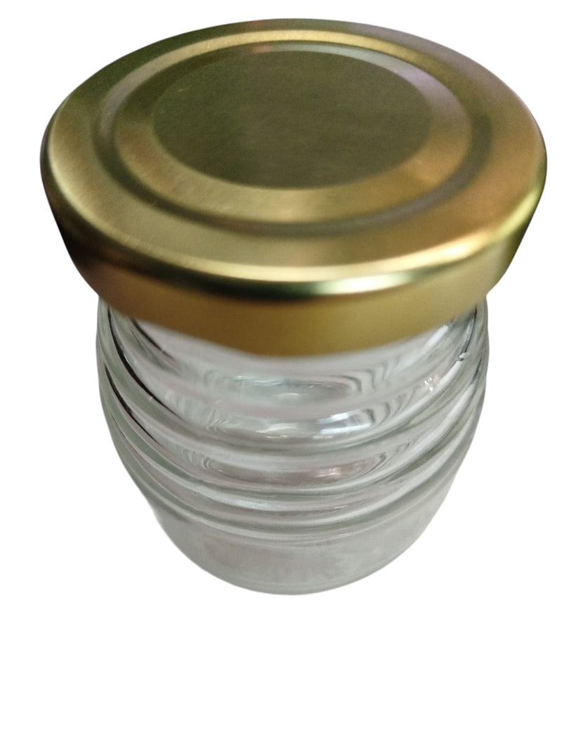 Tarro Mielero Barrilito con Tapa de 100ml de Cristal Caja de 24 pzas Lp