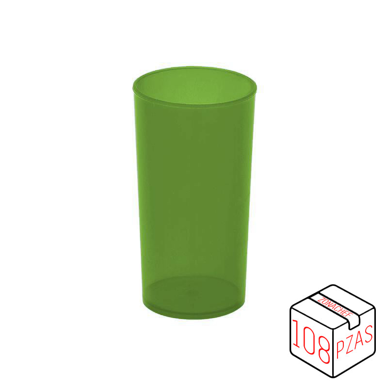 Vaso Jaibolero Traslucido de 13 Oz Verde Caja c/108 pzas Tcp