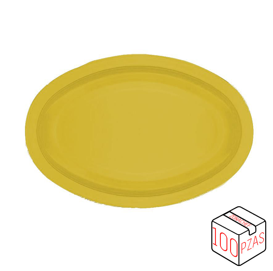 Linea Colima de Polipropileno Plato Tampiqueño de 29 cm Amarillo Caja c/100 pzas Tcp