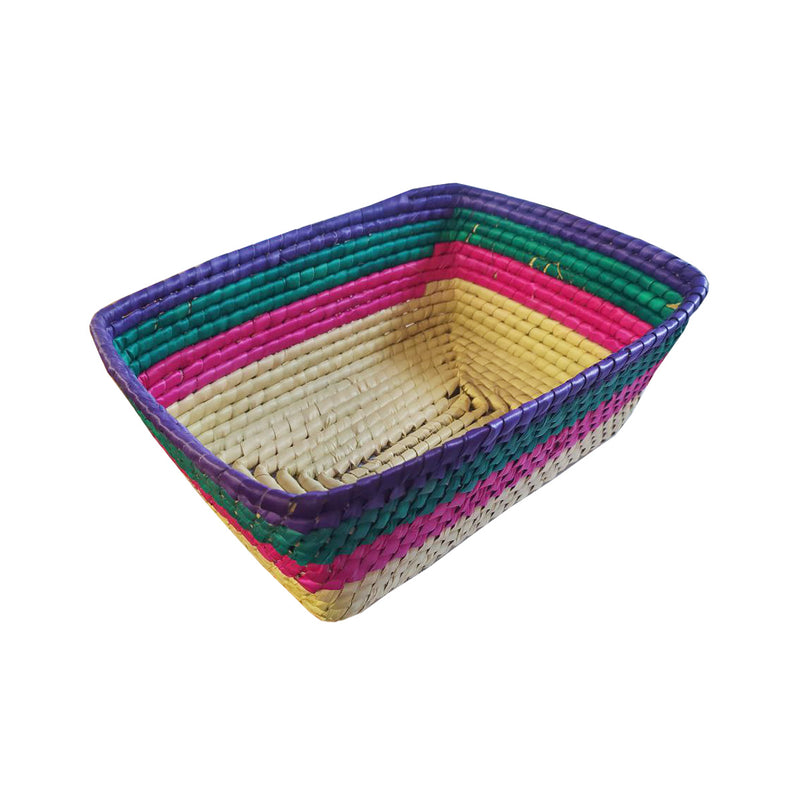 Panera Rectangular Colores de Palma 24x18 cm Docena Artesanal