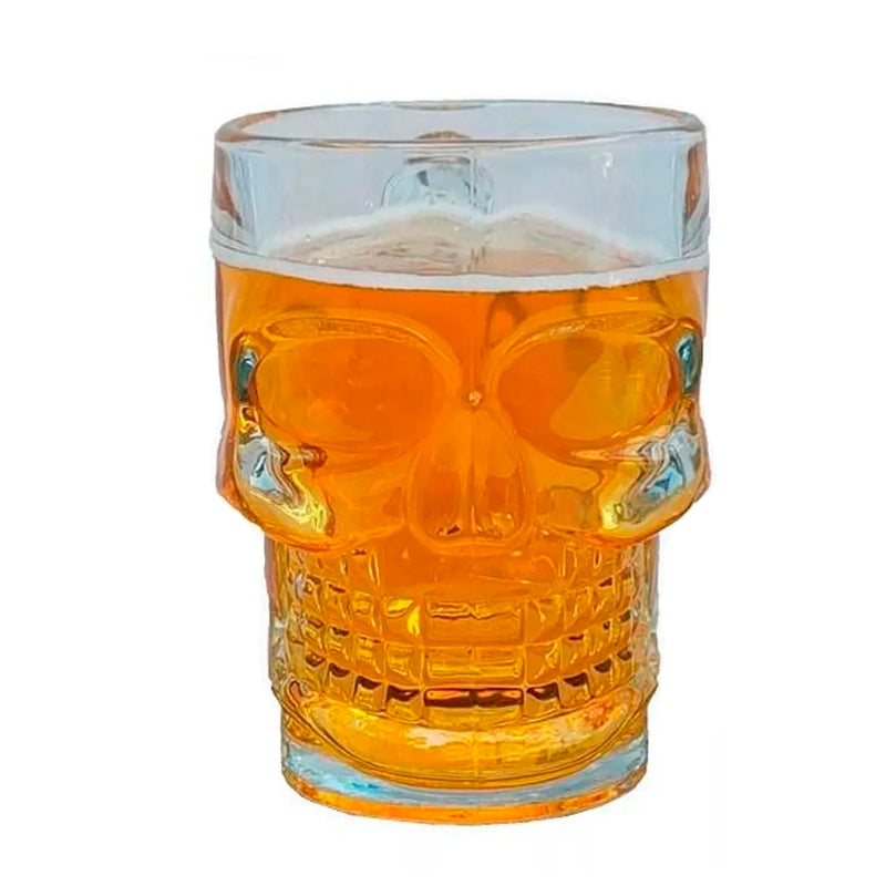 *Tarro Cervecero de Craneo Calavera de Cristal de 500ml Vittori*