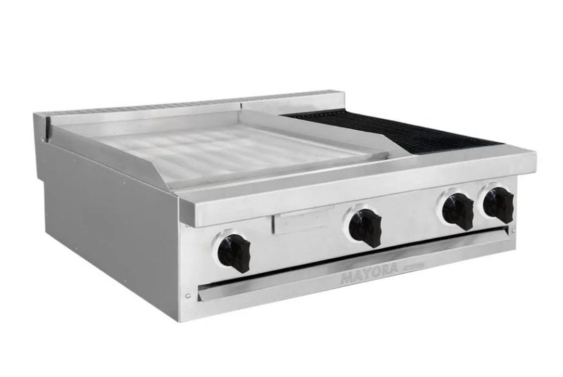Estufa Modular International Mayora EM3-2P+1A Con 2 Secciones De Plancha Y Asador