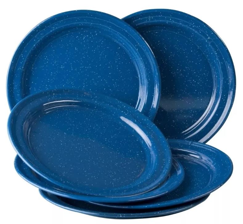 Juego De Plato Plano 26 cm Peltre, 6 Piezas Azul cns