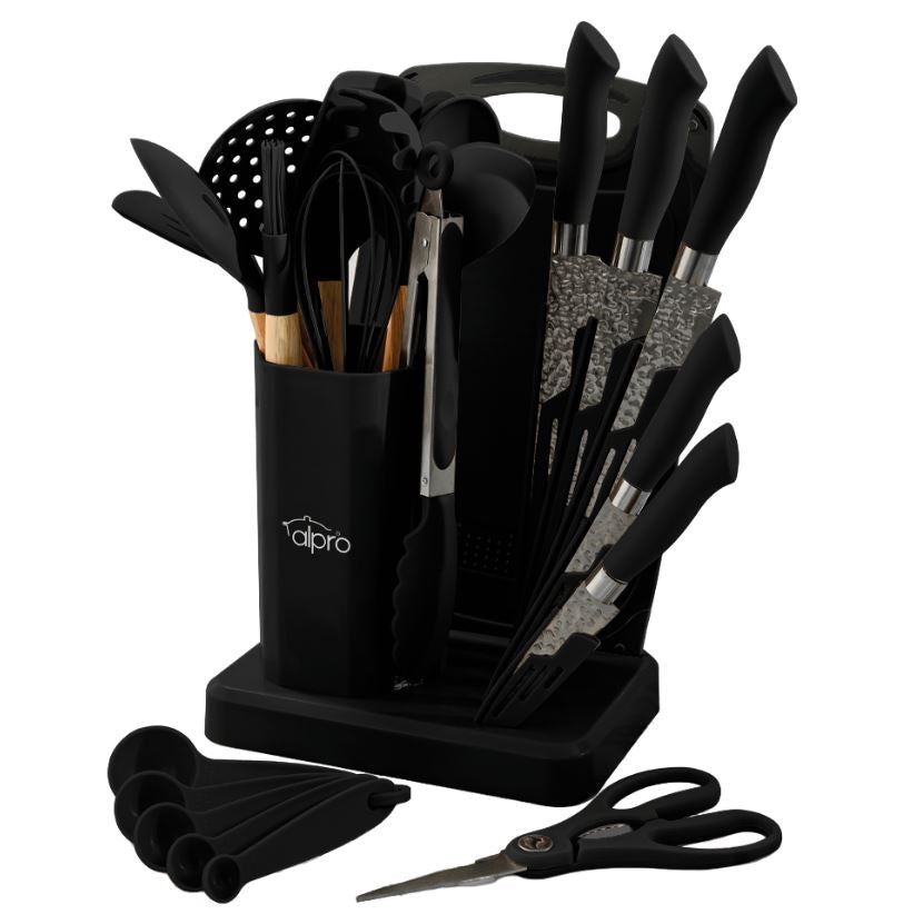 Utensilios de silicón con cuchillos Black  Apr