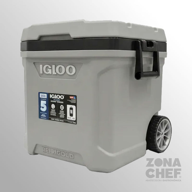 Hielera Igloo Latitud Capacidad 58l/98 Latas Con Ruedas Gris