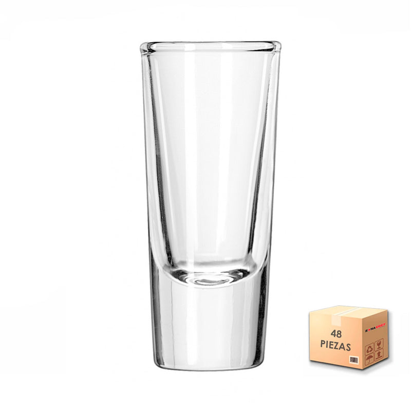 Vaso Tequilero 1.5oz Vicrila Alto Caja con 48 piezas