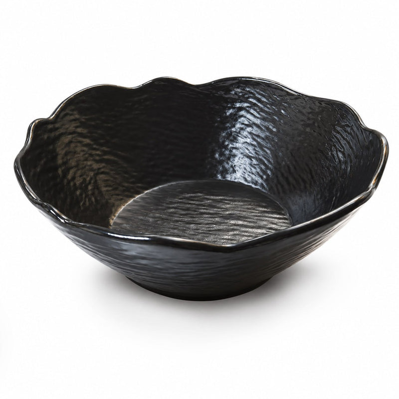 Plato Tazon sopero Melamina Negra Con Textura 6 " TRV