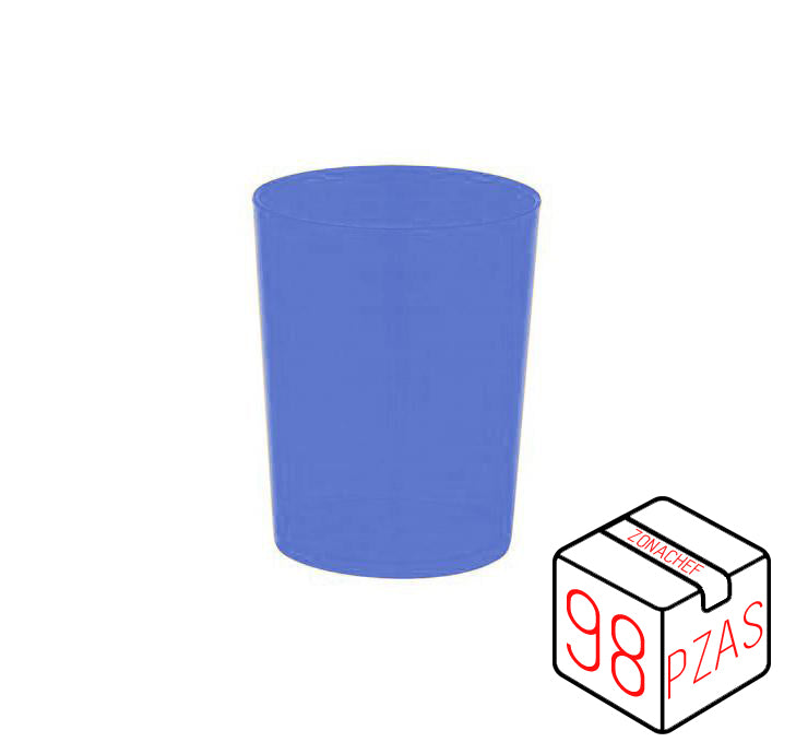 Vaso Kinder de 8 Oz/240 ml Polipropileno Azul Traslucido Caja c/98 pzas Tcp