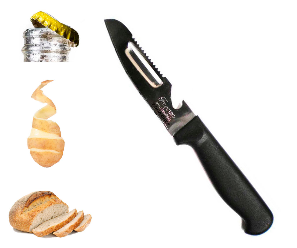 Cuchillo de 4 Usos Mango Negro Tvs