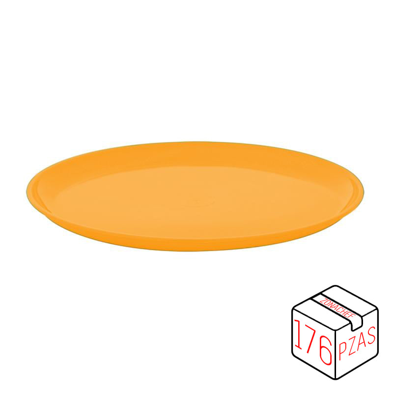 Linea Comala Plato Taquero de Polipropileno de 21.7cm Naranja Caja c/176 pzas Tcp