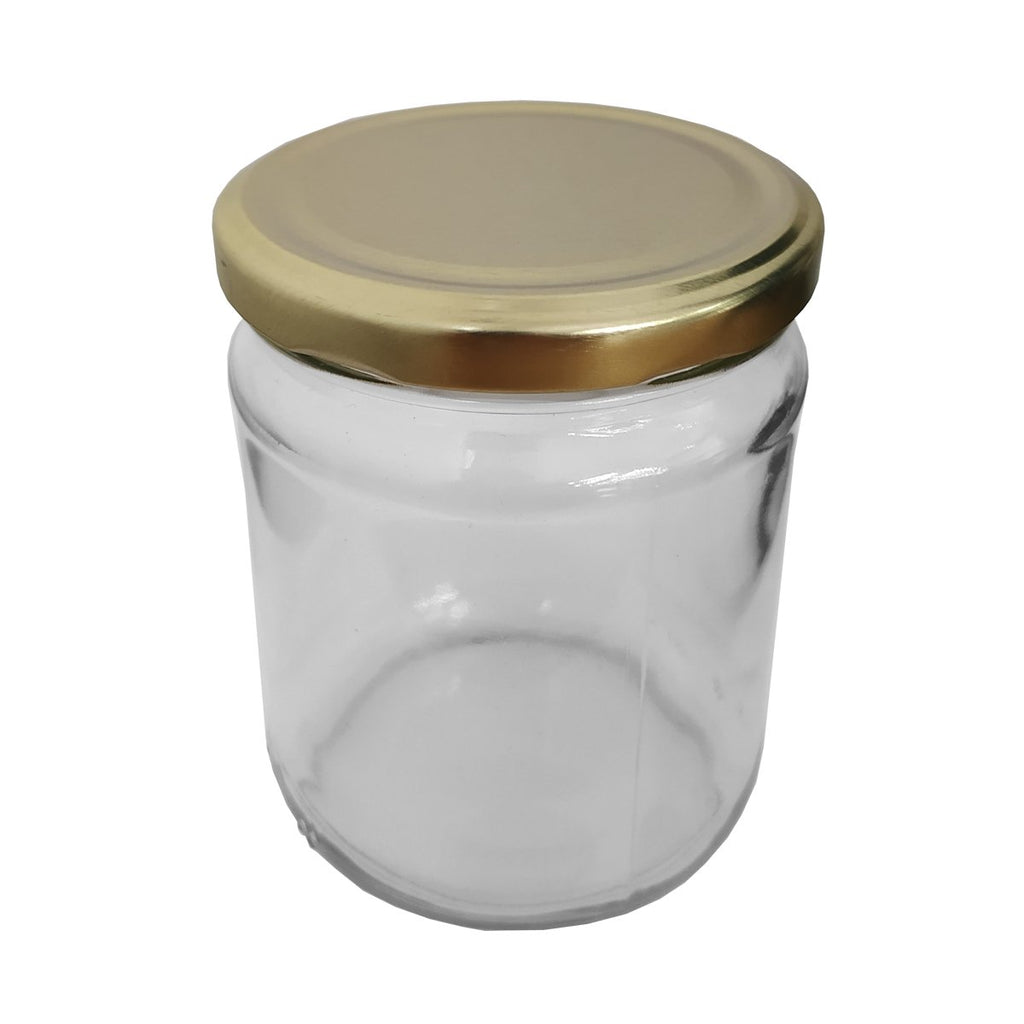 Tarro Jar de 450ml de Cristal Caja de 12 pzas con Tapa  Lp