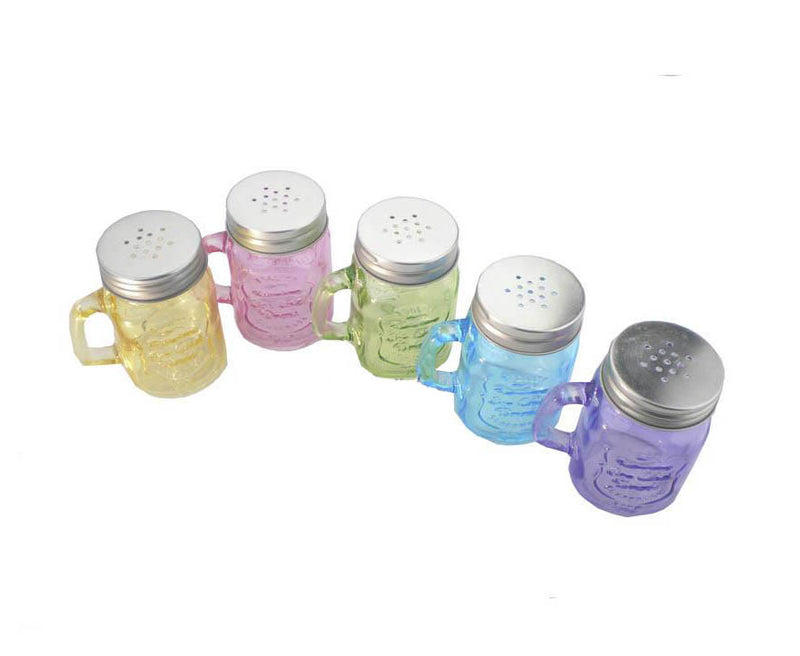 Tarro vidrio de 140 ml Mason Jar Mini Frasco color Tapa Salero Vct