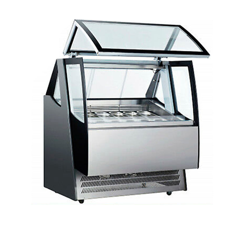 Refrigerador Mgs conservador de helados tipo italiano Cristal Frontal Abatible de 12 insertos