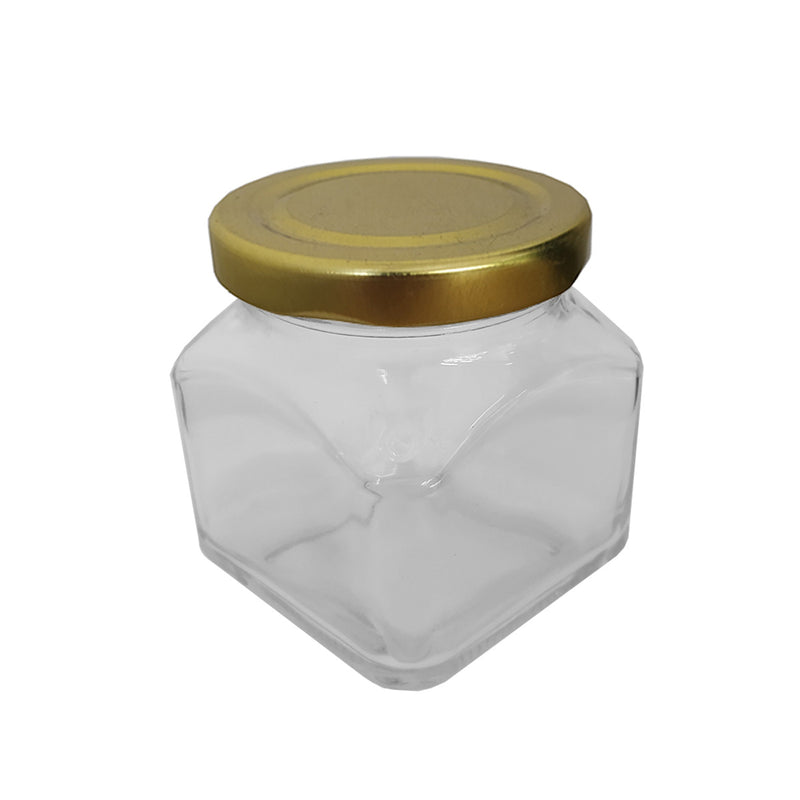 Tarro Hibiscus de 250ml de Cristal Caja de 48 pzas con Tapa  Lp