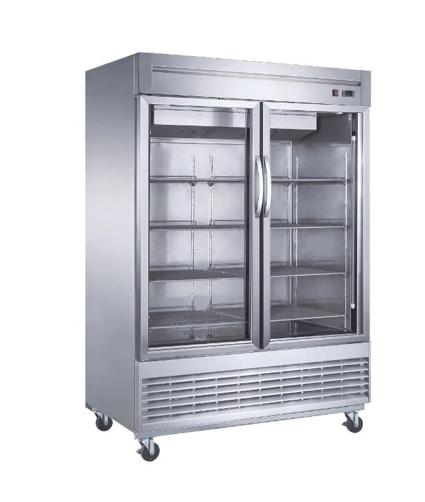 Refrigerador Vertical 2 Puertas Cristal Acero Inoxidable Migsa UR-54C-2G