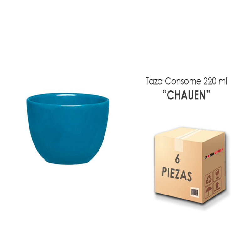 Taza Consome 220 ml Sar 10 Semi Mate Azul Chauen Caja C/6 Piezas CNS