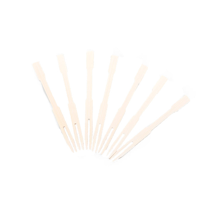 Palillo Tenedor Botanero de Bambú c/100 pzas Esf