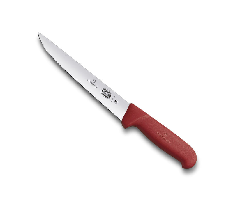 Cuchillo Deshuesador Filetero de 18 cm Recto Mango Fibrox Rojo Victorinox